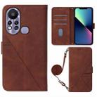 For Infinix Hot 11S NFC X6812B Crossbody 3D Embossed Flip Leather Phone Case(Brown) - 1