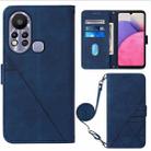 For Infinix Hot 11S NFC X6812B Crossbody 3D Embossed Flip Leather Phone Case(Blue) - 1
