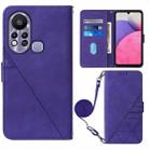 For Infinix Hot 11S NFC X6812B Crossbody 3D Embossed Flip Leather Phone Case(Purple) - 1
