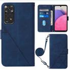 For Infinix Note 11 Crossbody 3D Embossed Flip Leather Phone Case(Blue) - 1