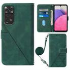 For Infinix Note 11 Crossbody 3D Embossed Flip Leather Phone Case(Dark Green) - 1
