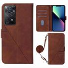 For Infinix Note 11 Pro Crossbody 3D Embossed Flip Leather Phone Case(Brown) - 1