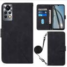 For Infinix Note 11S Crossbody 3D Embossed Flip Leather Phone Case(Black) - 1