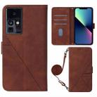 For Infinix Zero X / Zero X Pro Crossbody 3D Embossed Flip Leather Phone Case(Brown) - 1