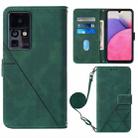 For Infinix Zero X / Zero X Pro Crossbody 3D Embossed Flip Leather Phone Case(Dark Green) - 1