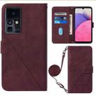 For Infinix Zero X / Zero X Pro Crossbody 3D Embossed Flip Leather Phone Case(Wine Red) - 1