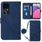 For Infinix Zero X Neo X6810 Crossbody 3D Embossed Flip Leather Phone Case(Blue) - 1