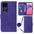 For Infinix Zero X Neo X6810 Crossbody 3D Embossed Flip Leather Phone Case(Purple) - 1