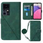 For Infinix Zero X Neo X6810 Crossbody 3D Embossed Flip Leather Phone Case(Dark Green) - 1