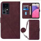 For Infinix Zero X Neo X6810 Crossbody 3D Embossed Flip Leather Phone Case(Wine Red) - 1