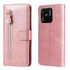 For Xiaomi Redmi 10C 4G / Redmi 10 India Fashion Calf Texture Zipper Horizontal Flip Leather Case(Rose Gold) - 1