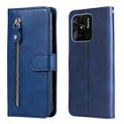 For Xiaomi Redmi 10C 4G / Redmi 10 India Fashion Calf Texture Zipper Horizontal Flip Leather Case(Blue) - 1