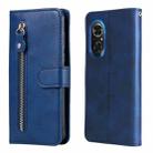 For Honor 50 SE / Huawei Nova 9 SE Fashion Calf Texture Zipper Horizontal Flip Leather Case(Blue) - 1