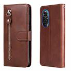 For Honor 50 SE / Huawei Nova 9 SE Fashion Calf Texture Zipper Horizontal Flip Leather Case(Brown) - 1