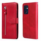 For OPPO Reno7 5G / Find X5 Lite International Version Fashion Calf Texture Zipper Horizontal Flip Leather Case(Red) - 1