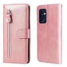 For OPPO Reno7 5G / Find X5 Lite International Version Fashion Calf Texture Zipper Horizontal Flip Leather Case(Rose Gold) - 1