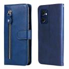 For OPPO Reno7 5G / Find X5 Lite International Version Fashion Calf Texture Zipper Horizontal Flip Leather Case(Blue) - 1