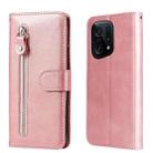 For OPPO Find X5 Fashion Calf Texture Zipper Horizontal Flip Leather Case(Rose Gold) - 1