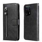 For OPPO Find X5 Fashion Calf Texture Zipper Horizontal Flip Leather Case(Black) - 1