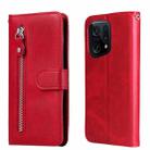 For OPPO Find X5 Pro Fashion Calf Texture Zipper Horizontal Flip Leather Case(Red) - 1