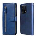 For OPPO Find X5 Pro Fashion Calf Texture Zipper Horizontal Flip Leather Case(Blue) - 1