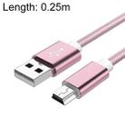 5 PCS Mini USB to USB A Woven Data / Charge Cable for MP3, Camera, Car DVR, Length:0.25m(Rose Gold) - 1