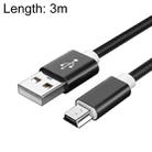 5 PCS Mini USB to USB A Woven Data / Charge Cable for MP3, Camera, Car DVR, Length:3m(Black) - 1