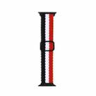 Nylon Braid Watch Band For Apple Watch Series 8&7 41mm / SE 2&6&SE&5&4 40mm / 3&2&1 38mm(Black White Red) - 1