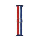 Nylon Braid Watch Band For Apple Watch Series 8&7 41mm / SE 2&6&SE&5&4 40mm / 3&2&1 38mm(Red White Blue) - 1