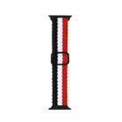 Nylon Braid Watch Band For Apple Watch Ultra 49mm / Series 8&7 45mm / SE 2&6&SE&5&4 44mm / 3&2&1 42mm(Black White Red) - 1