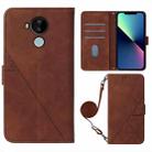 For Nokia C30 Crossbody 3D Embossed Flip Leather Phone Case(Brown) - 1