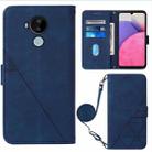 For Nokia C30 Crossbody 3D Embossed Flip Leather Phone Case(Blue) - 1