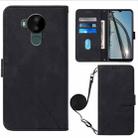 For Nokia C30 Crossbody 3D Embossed Flip Leather Phone Case(Black) - 1