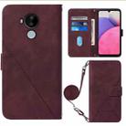 For Nokia C30 Crossbody 3D Embossed Flip Leather Phone Case(Wine Red) - 1