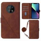 For Nokia G50 Crossbody 3D Embossed Flip Leather Phone Case(Brown) - 1