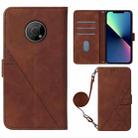 For Nokia G300 Crossbody 3D Embossed Flip Leather Phone Case(Brown) - 1