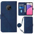 For Nokia G300 Crossbody 3D Embossed Flip Leather Phone Case(Blue) - 1