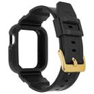 Carbon Fiber Integrated Sport Watch Band For Apple Watch Series 8&7 41mm / SE 2&6&SE&5&4 40mm / 3&2&1 38mm(Gold Buckle) - 1