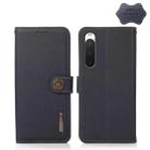 For Sony Xperia 10 IV KHAZNEH Custer Genuine Leather RFID Phone Case(Blue) - 1