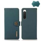 For Sony Xperia 10 IV KHAZNEH Custer Genuine Leather RFID Phone Case(Green) - 1