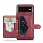 For Google Pixel 7 5G JEEHOOD Retro Magnetic Detachable Wallet Phone Case(Red) - 1