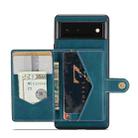 For Google Pixel 7 Pro 5G JEEHOOD Retro Magnetic Detachable Wallet Phone Case(Blue) - 1