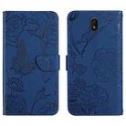 For Nokia C01 Plus Skin Feel Butterfly Peony Embossed Leather Phone Case(Blue) - 1