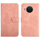 For Nokia X20 Skin Feel Butterfly Peony Embossed Leather Phone Case(Pink) - 1