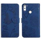 For Gigaset GS4 Skin Feel Butterfly Peony Embossed Leather Phone Case(Blue) - 1