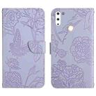 For Gigaset GS4 Skin Feel Butterfly Peony Embossed Leather Phone Case(Purple) - 1