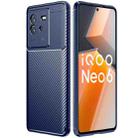 For vivo IQOO Neo6 Carbon Fiber Texture Shockproof TPU Phone Case(Blue) - 1