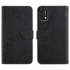 For Umidigi A7s Skin Feel Butterfly Peony Embossed Leather Phone Case(Black) - 1