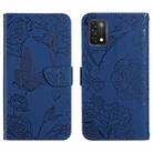 For Umidigi A11 Skin Feel Butterfly Peony Embossed Leather Phone Case(Blue) - 1