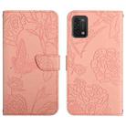 For Umidigi Power 5 Skin Feel Butterfly Peony Embossed Leather Phone Case(Pink) - 1